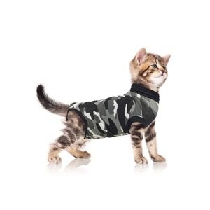 New Suitical Cat Wound Recovery Suit Size XS Gray Camo New 15.7"-17.7"